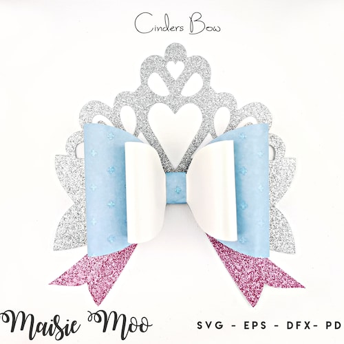 Princess Bow SVG Crown Bow Template SVG Tiara Hair Bow Felt | Etsy
