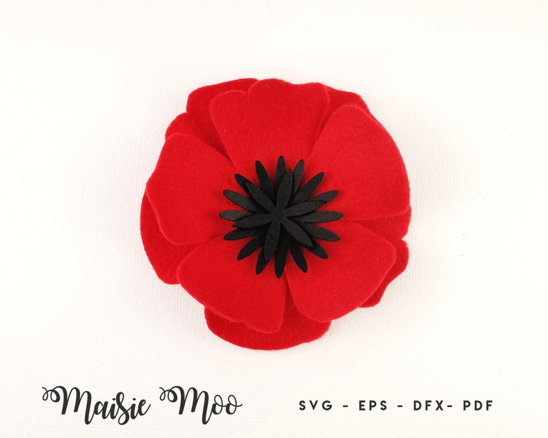 Download Poppy SVG Flower Template Felt Flower SVG 3D Felt Flower ...