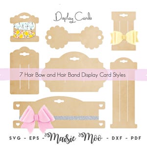 Bow Card SVG, Bow Display Card, Hair Clip Card DXF,  Bow Card Template PDF,  files for Cricut Cut Files, Silhouette Cut Files, Maisie Moo