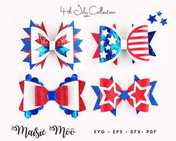 Patriotic Bow SVG Bundle Stars and Stripes Bow SVG 4th