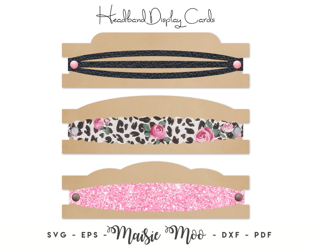 Headband Display Card SVG, Bow Display Card, Head Band Card DXF, Bow