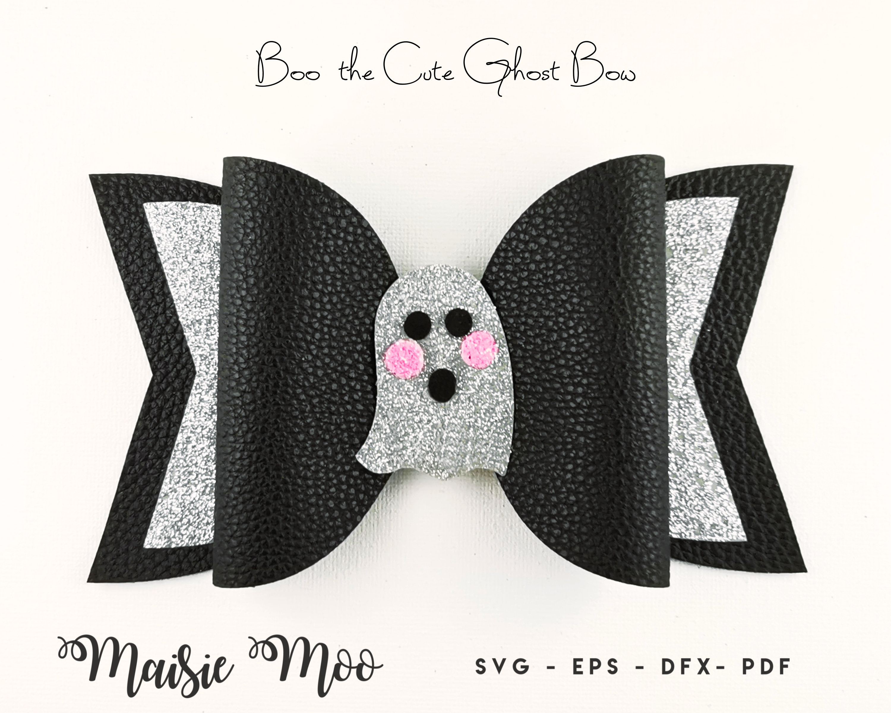 Download Ghost Bow Halloween Bow Template Svg Black Bow Svg Felt Etsy