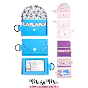 Keychain Wallet SVG, ID Photocard Holder svg, ID Wristlet Wallet Sewing Pattern, Lanyard Wallet Template, Key Fob Faux Leather card pouch