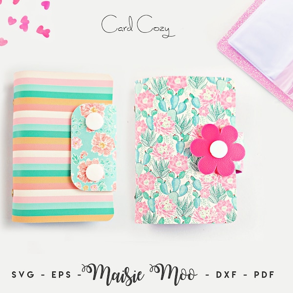 Card Holder SVG, Credit Card Cover, Multi Card Wallet SVG Pattern, Mini Photo Album, Card sleeve Template Sewing Pattern, Maisie Moo Design