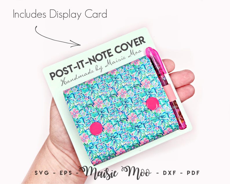 Sticky Note Holder SVG | Little Note Nest | Faux Leather Post-it Note Cover Template | Mini Notebook PDF Easy Cricut Project Sewing Pattern image 3