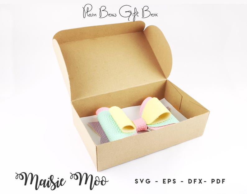 Bow Box Bundle SVG, Bow Display Box Template, Hair Bow Gift Box DXF, Gift Box PDF, Cricut Box svg silhouette cut files, Maisie Moo