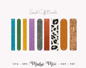 Cuff Bracelet SVG | Faux Leather Cuff Bracelet Templates | Cricut Bracelet SVG Cut File | Cricut Bracelet Template | Blank Bracelet Laser