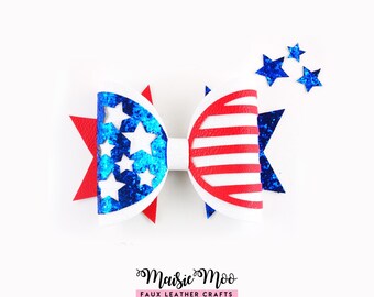 USA Bow SVG, Stars and Stripes, Patriotic, Independence Day Cheerleader Accessory, 4th July Craft Files