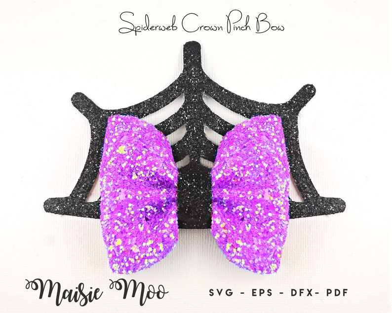 Download Spiderweb Crown Pinch Bow Template SVG Halloween Spider ...