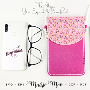 Handytasche Muster SVG Vorlage | Handgenähtes Kunstleder Umhängetasche PDF Muster | Handtasche SVG |  Geldbörse Template svg Alice