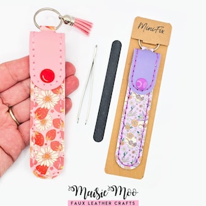 Soporte para lima de uñas SVG, plantilla de estuche para pinzas de piel sintética, patrón de costura, funda para lima de uñas PDF