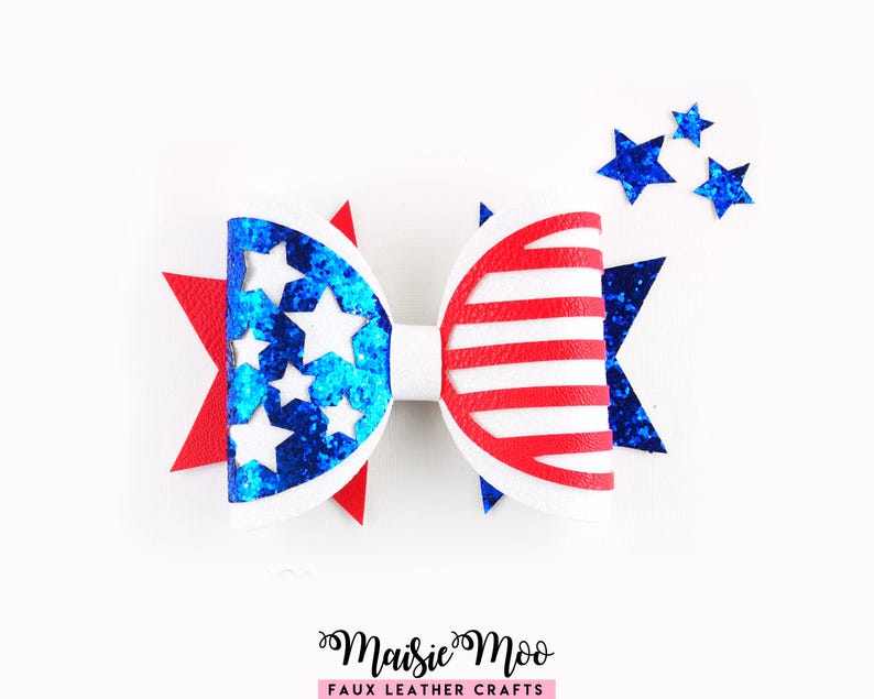 USA Bow SVG, Stars and Stripes, Patriotic, Independence Day Cheerleader Accessory, 4th July Craft Files