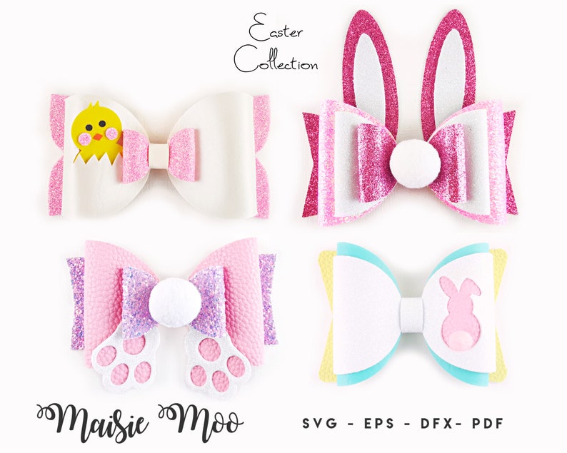Download Easter Bow SVG Template Bunny Bow SVG Rabbit Bow PDF ...