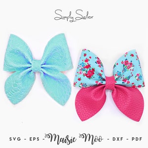 Simply Sailor Bow Template SVG, Pinch Bow PDF, Hair Bow Template, Cricut Bow svg, Bow Template for Cricut, DIY Bow Cut File Maisie Moo