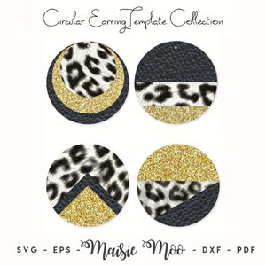 Circle Earring Templates |  Circular Earring SVG | Cricut Earring Template | DIY Faux Leather Earrings | Jewelry Laser Cut Template