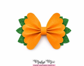 Pumpkin Thanksgiving Hair Bow Template, Fall Bow SVG