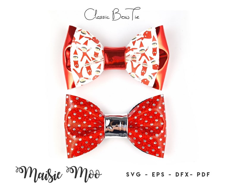 Bow Tie SVG Template, Christmas Boys Bow Tie Pattern, Faux Leather Bow Tie svg, DIY Bow Tie PDF, Svg files for Cricut Cut Files, Maisie Moo