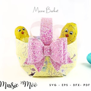 Faux Leather Basket SVG | 3D Easter Basket Template | Faux Leather Bag SVG | Purse SVG | Party Favor Bag | No Sew Girls Purse Template