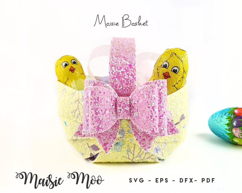Faux Leather Basket SVG | 3D Easter Basket Template | Faux Leather Bag SVG | Purse SVG | Party Favor Bag | No Sew Girls Purse Template