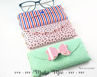 Glasses Case Pattern SVG, Sunglasses Pouch Template, Faux Leather No Sew, Eye Glasses Boys Svg files for Cricut Cut Files Maisie Moo
