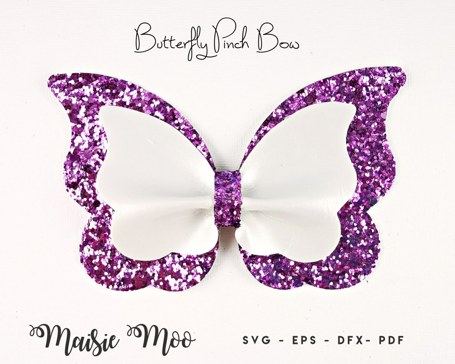 Butterfly Pinch Bow SVG Double Butterfly Bow SVG Felt Bow PDF Pattern Butte...