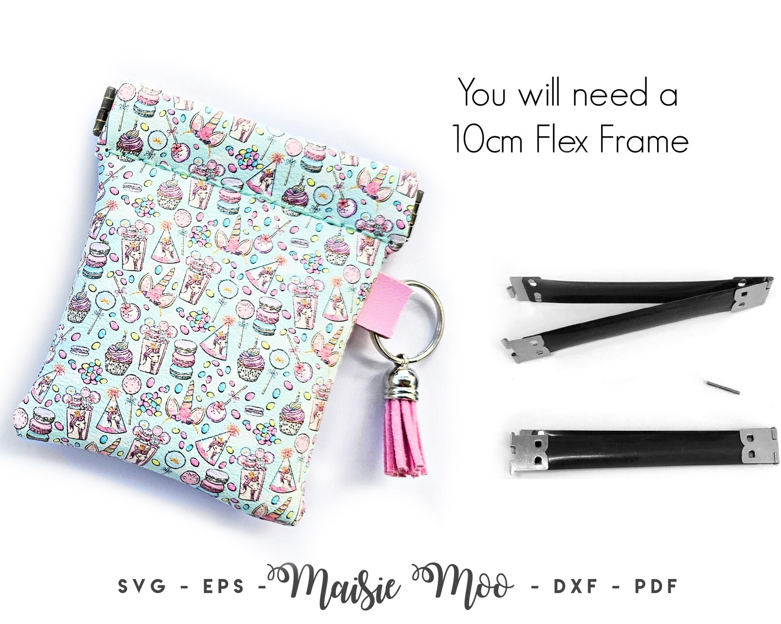 Flex Frame Coin Purse SVG, Card Pouch Sewing Pattern, Faux Leather ...