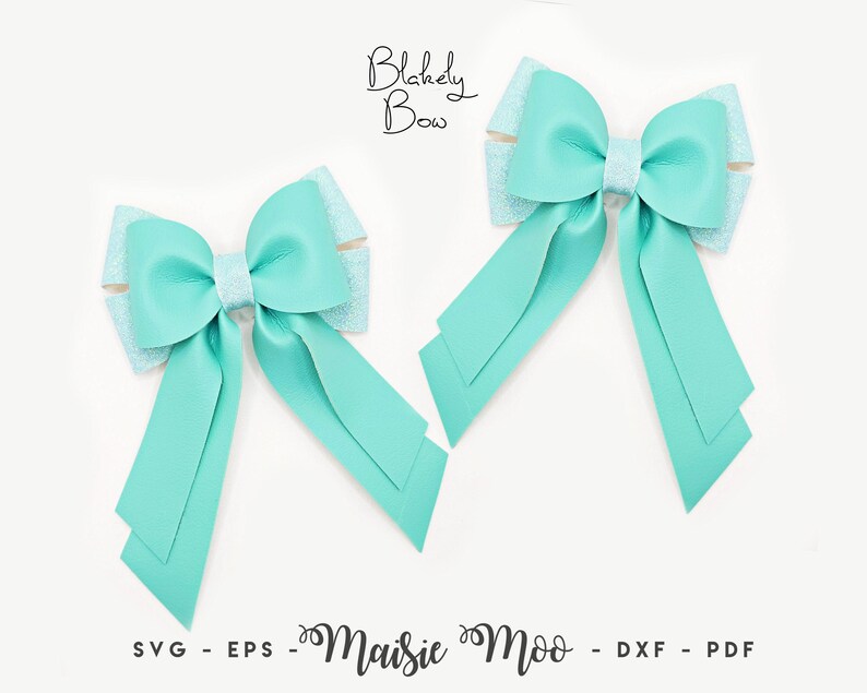 Ribbon Hair Bow Template, Blakely Coquette Faux leather bow template , Sailor Bow PDF, Hair Bow Template, Cricut Bow image 2