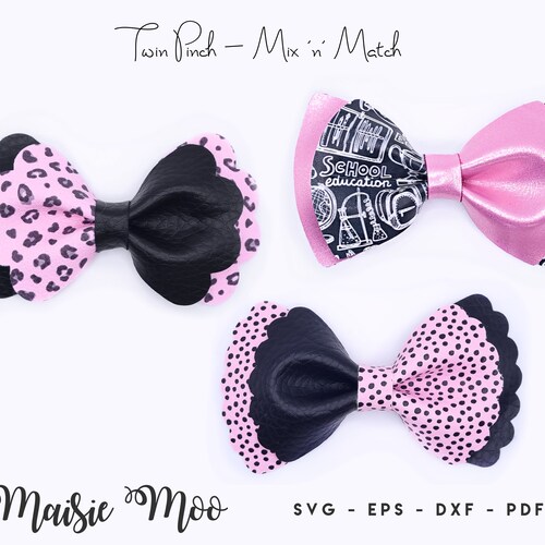 Twin Pinch Bow SVG Double Sided Bow Tie Template SVG Doggy Etsy