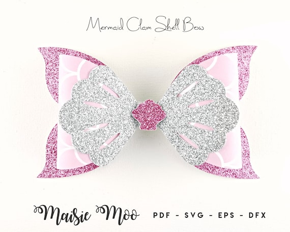 Mermaid Bow Svg Bow Template Hair Bow Svg Felt Bow Pdf Etsy