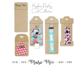 Keychain Display Card SVG, Key Fob Display Card, Keyring Card DXF,  Bow Card Template PDF,  files for Cricut, Silhouette Cut Files,