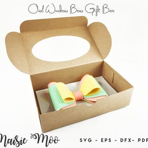 Bow Box Bundle SVG, Bow Display Box Template, Hair Bow Gift Box DXF, Gift Box PDF, Cricut Box svg silhouette cut files, Maisie Moo image 3