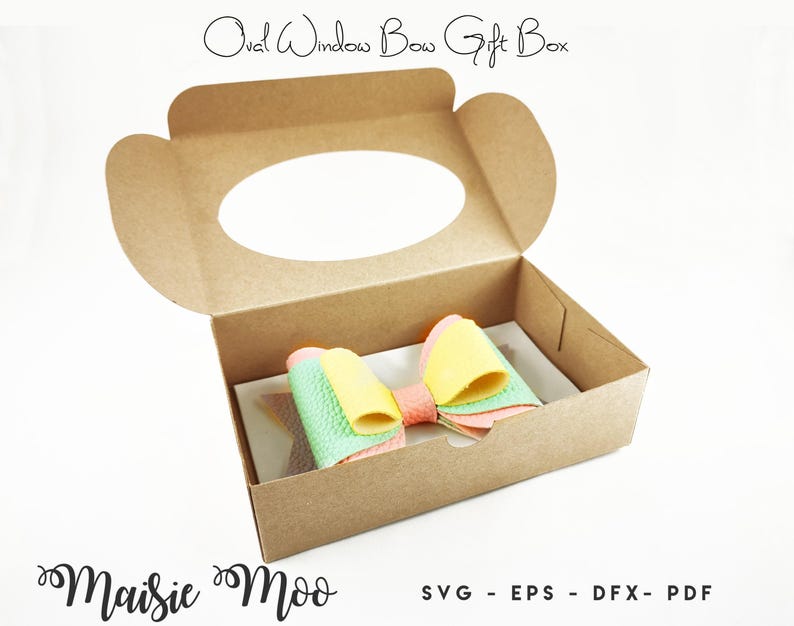 Bow Box Bundle SVG, Bow Display Box Template, Hair Bow Gift Box DXF, Gift Box PDF, Cricut Box svg silhouette cut files, Maisie Moo image 3