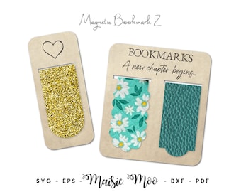 Magnetic Bookmark SVG Template – Faux Leather Page Keeper Cut File for Cricut, DIY Book Lover Gift, No‑Sew Bookmark Design