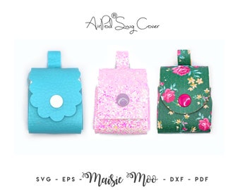 AirPod® Cover SVG, EarPod Case Template, Keychain Holder SVG, No Sew, Faux Leather Svg files for Cricut Cut Files Maisie Moo Vegan leather