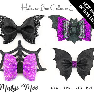 Bat Pinch Bow SVG | Halloween Bow Template | Bestseller Bat Hair Bow SVG | Popular Gothic Bat Wings SVG Maisie Moo Vegan leather