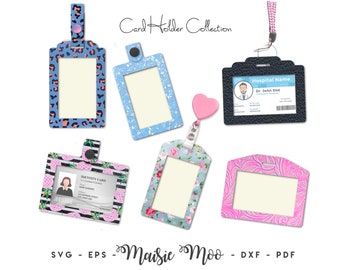 ID Card Cover SVG | Photocard Holder Template | Faux Leather Sleeve Case Passport ID Tag | Bag Tag Faux Leather Maisie Moo Vegan leather