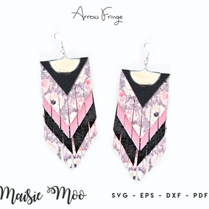 Fringe Earring SVG | Boho Tassel Faux Leather Earrings Templates | Fringetastic Stacked Cricut Earring SVG | Leather Layered Earrings