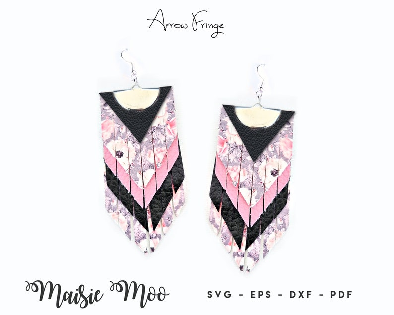 Fringe Earring SVG | Boho Tassel Faux Leather Earrings Templates | Fringetastic Stacked Cricut Earring SVG | Leather Layered Earrings
