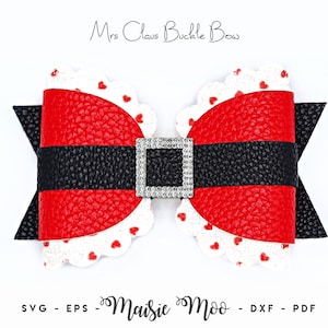 Noeud de noeud de Noël festonné SVG, modèle SVG de boucle de noeud de Mme Claus, noeud festif de noeud de ceinture père Noël, fichiers svg de Noël pour fichiers de coupe Cricut,