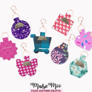 Coin Holder Keychain SVG, Faux Leather Shopping Cart Coin Keychain, Bundle, Keyring Coin purse Template, No Sew