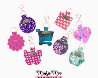 Coin Holder Keychain SVG, Faux Leather Shopping Cart Coin Keychain, Bundle, Keyring Coin purse Template, No Sew