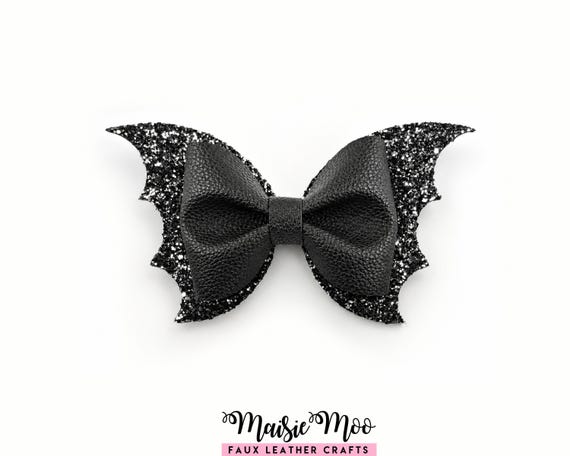Bat Bow SVG, Halloween Hair Bow Template, Bat Wings Bow SVG, Goth Hair Bow Pattern, Faux Leather Bow, Cricut SVG, Silhouette
