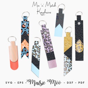 Llavero SVG / Llavero SVG Plantilla de llavero / Llavero de cuero sintético / Archivo de corte SVG de Cricut para pulsera / Plantilla de pulsera Cricut / Llavero para bolso