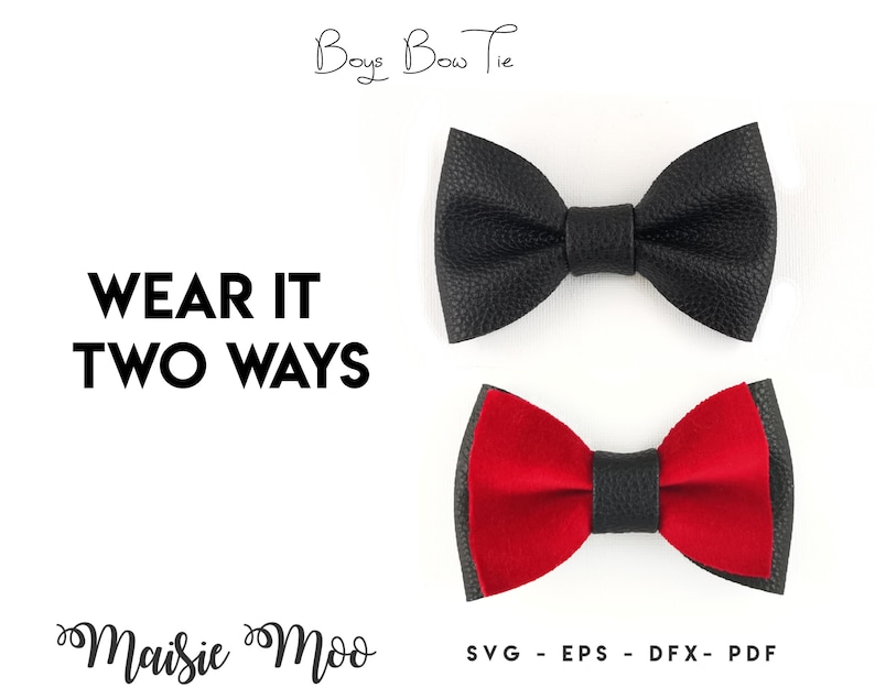 Bow Tie SVG Template, Christmas Boys Bow Tie Pattern, Faux Leather Bow Tie svg, DIY Bow Tie PDF, Svg files for Cricut Cut Files, Maisie Moo