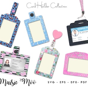 ID Card Cover SVG | Photocard Holder Template | Faux Leather Sleeve Case Passport ID Tag | Bag Tag Faux Leather Maisie Moo Vegan leather