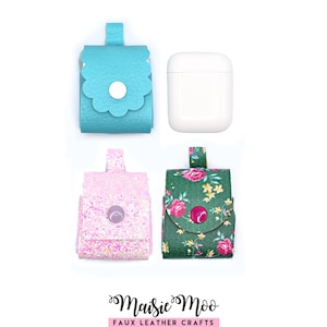 AirPod® Cover SVG, EarPod Case Template, Keychain Holder SVG, No Sew, Faux Leather Svg files for Cricut Cut Files Maisie Moo Vegan leather