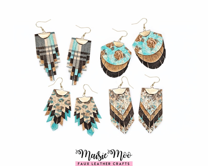 Western Fringe Earring SVG for Cricut, Faux Leather Cowgirl Tassel Earrings Template, Country Concert Jewelry Cut File