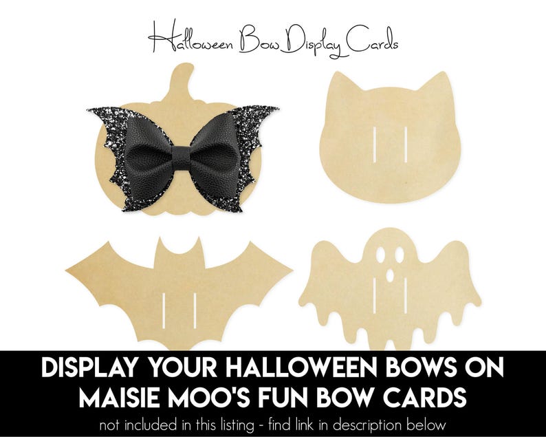 Ghost Cheer Bow SVG, Halloween Hair Bow Template, Cute Spooky Bow SVG, Faux Leather Bow Pattern, Cricut Bow SVG, Ghost Bow diy image 4