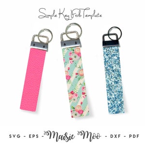 Key Fob SVG | Keychain Wrist Fob Tempate | Faux Leather Fob | Wristlet Cricut SVG Cut File | Cricut Bracelet Template | Purse Fob Maisie Moo