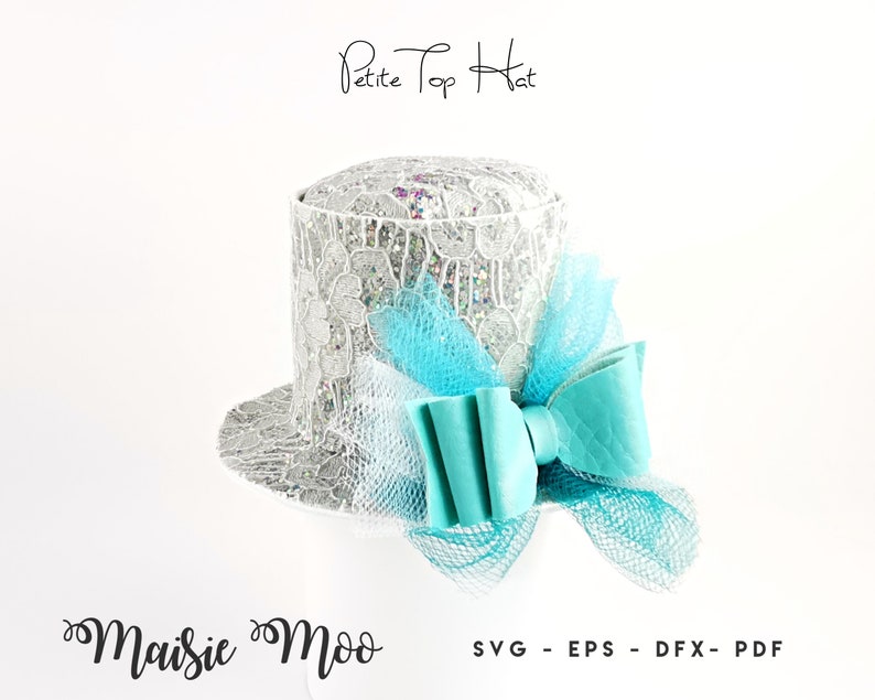 Mini Top Hat SVG, Petite Top Hat Template, Top Hat Fascinator SVG, Pretty Childs Top Hat, Svg files for Cricut Cut Files, Maisie Moo